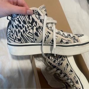ADIDAS NIZZA HIGH TOP PLATFORM LIKE NEW!! ZEBRA WOMENS 8.5